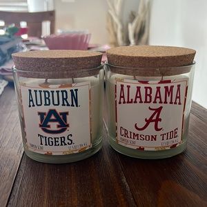 Alabama and auburn candles